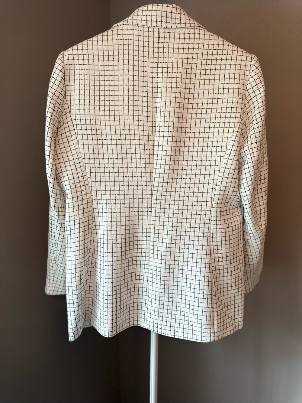 Anne Klein White Blazer with Black Windowpane - Picture 2 of 4